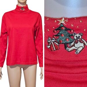 All Points by Reference Point Christmas Turtleneck Top